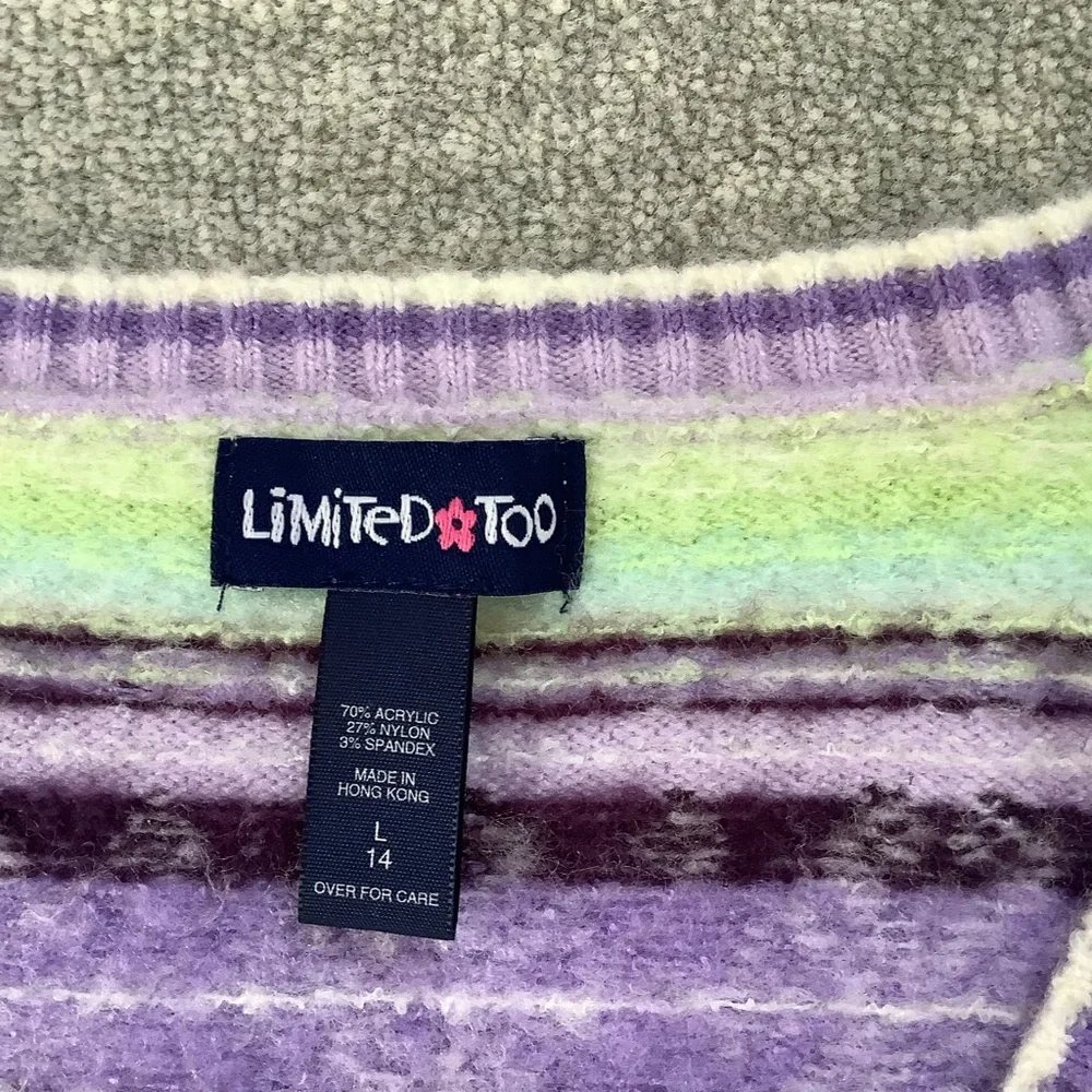 Limited Too Vintage Embellished Pullover Sweater Sz. L/14 - Picture 3 of 7